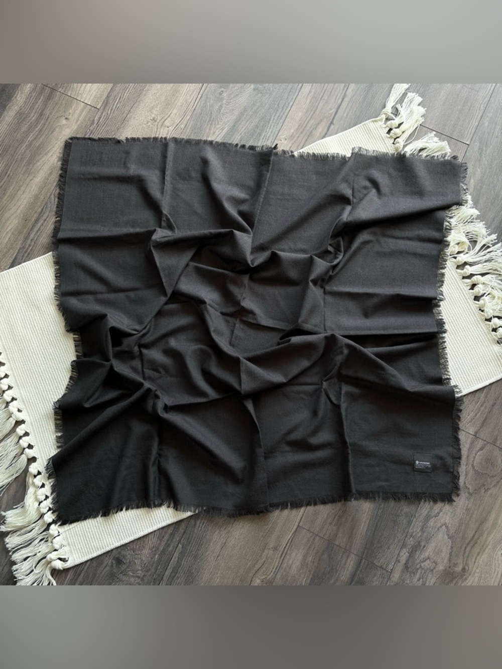 Lululemon Wool Silk Square Dark Grey Scarf
